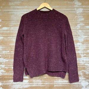 Vince Funnel Neck Wool Blend Sweater Fisherman Preppy Classic Marled Womens XS